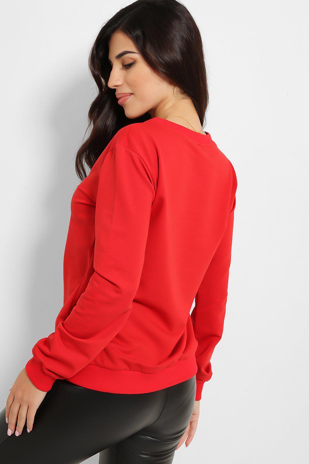 Red Christmas Deer Sweatshirt-SinglePrice