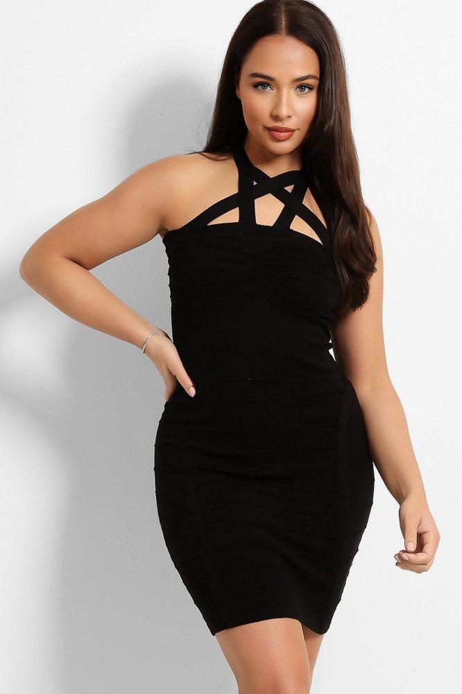 Stripy Knitted Bodycon Dress-SinglePrice