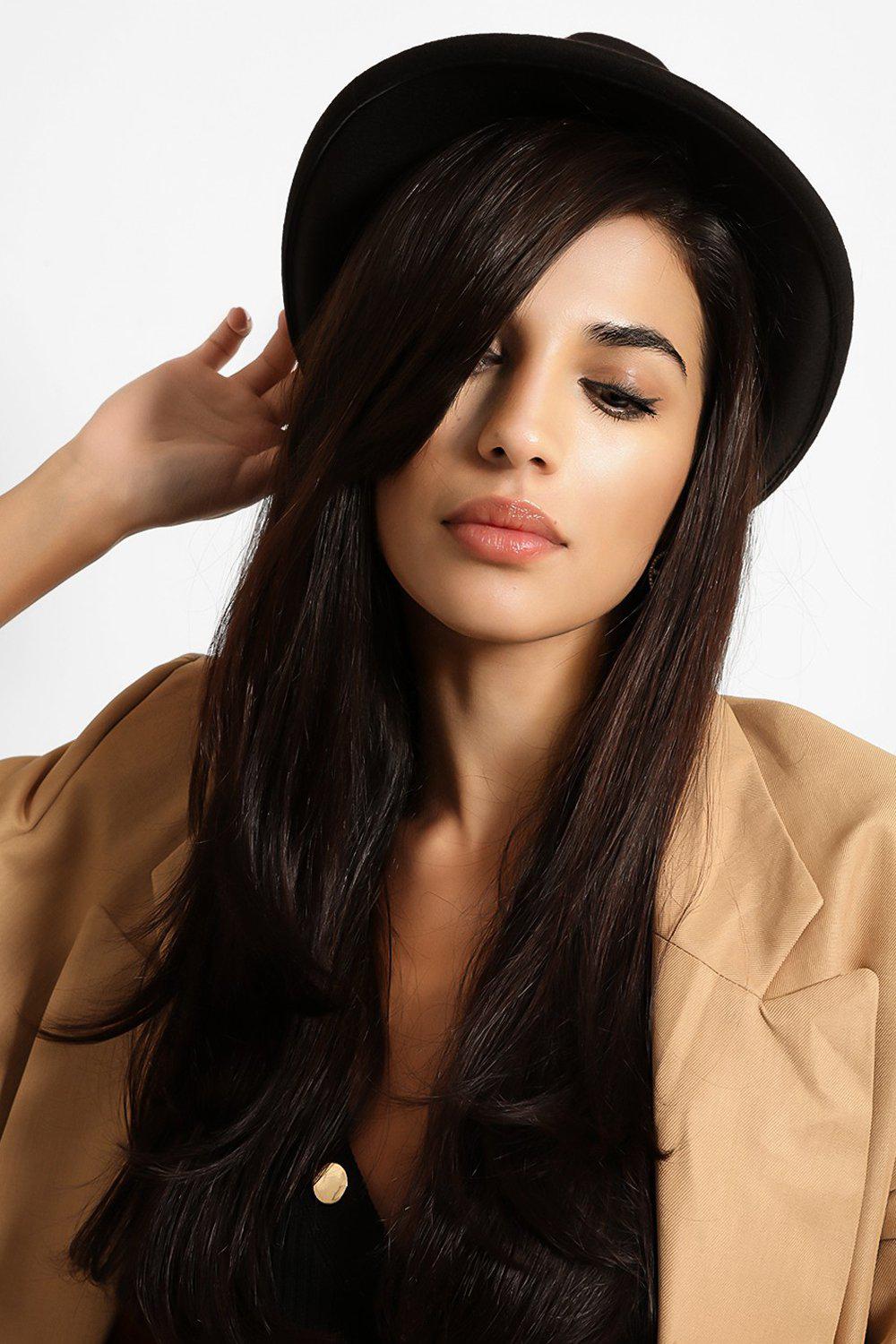 Black Felt Fedora Hat-SinglePrice