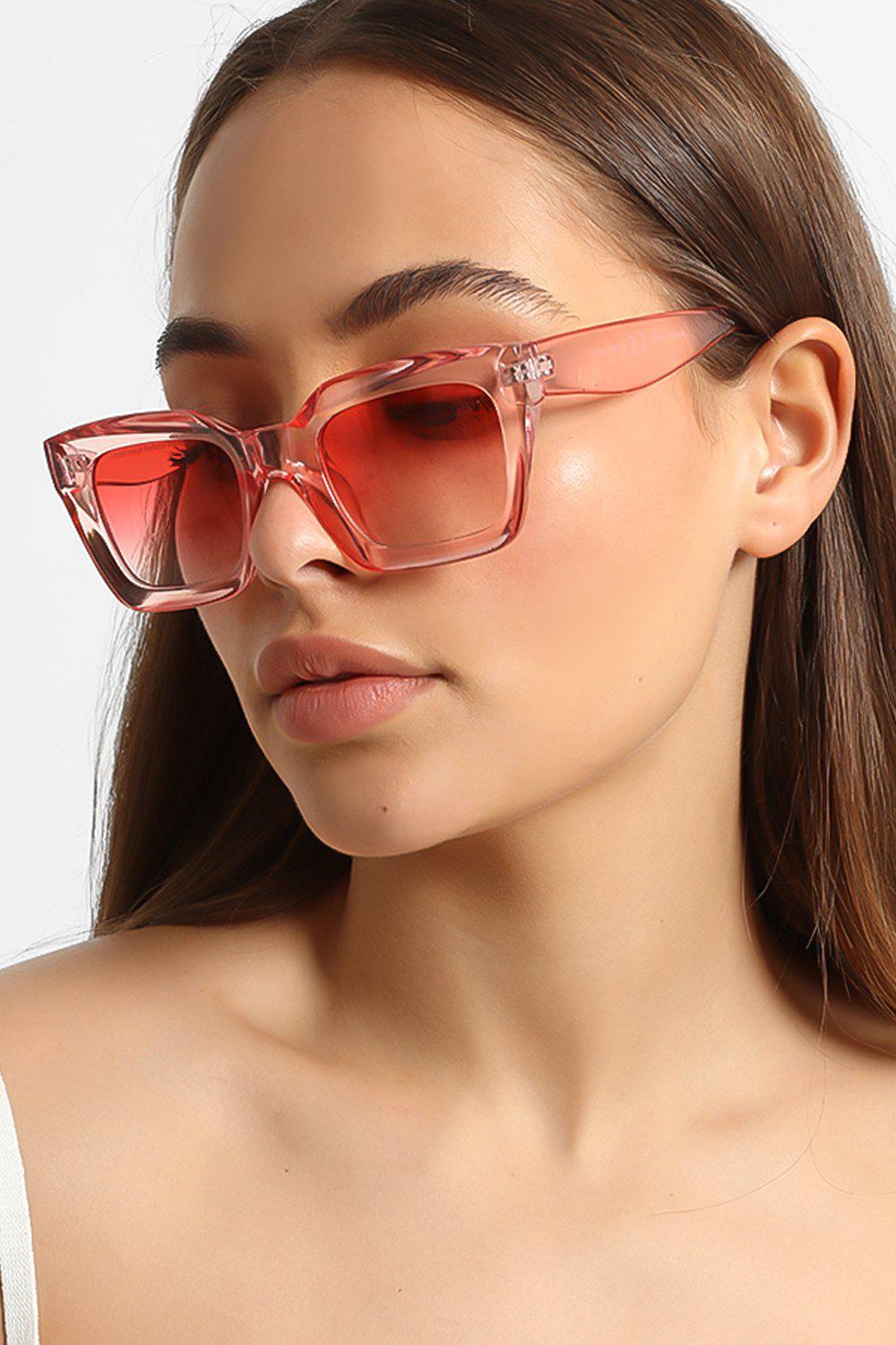 Pink 80's Style Medium Cat's Eye Sunglasses - SinglePrice