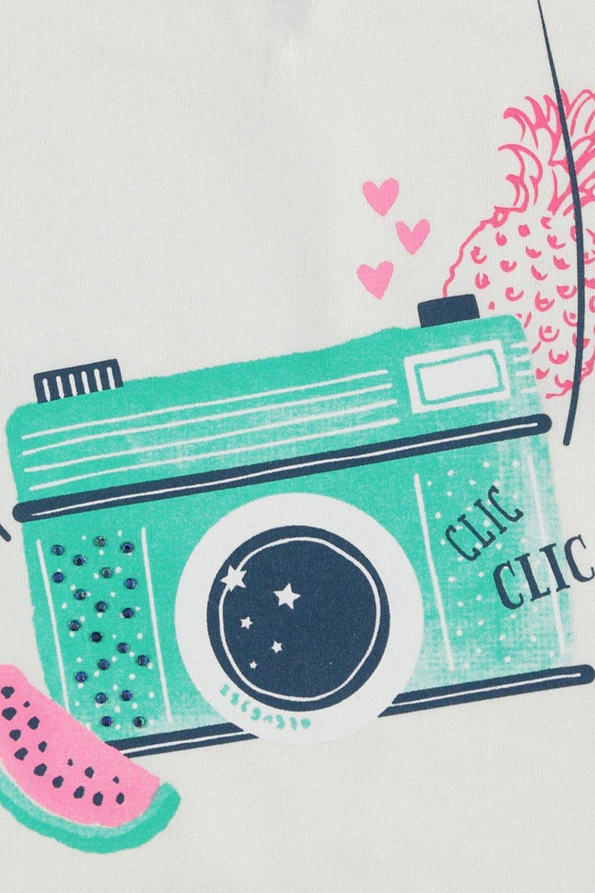 Camera Print Girls T-Shirt - SinglePrice
