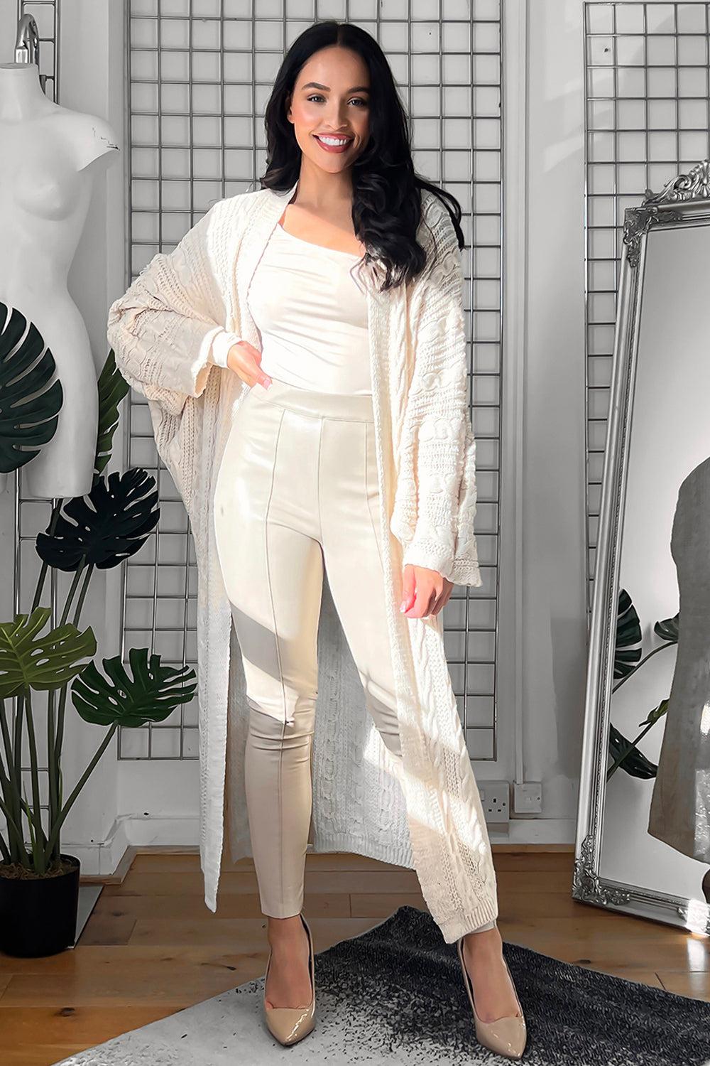 Longline Open Front Knitted Cardigan-SinglePrice