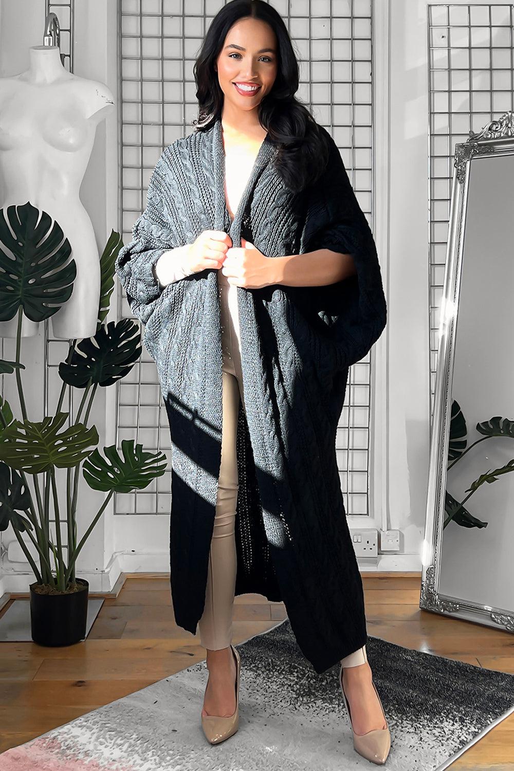 Longline Open Front Knitted Cardigan-SinglePrice