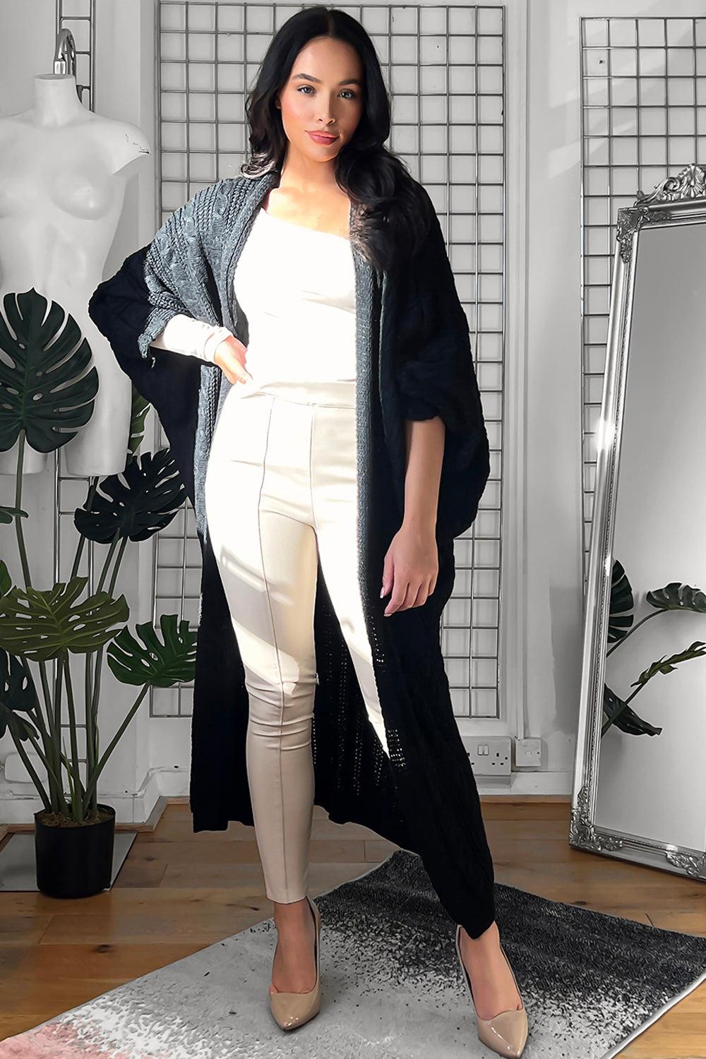 Longline Open Front Knitted Cardigan-SinglePrice