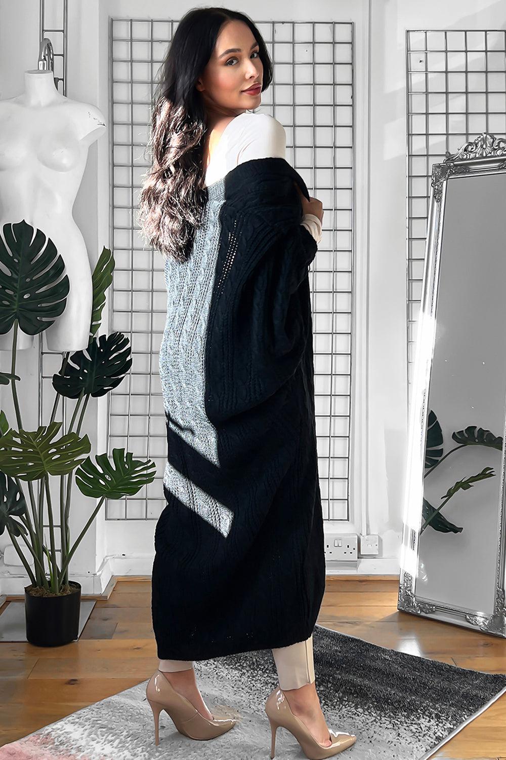 Longline Open Front Knitted Cardigan-SinglePrice