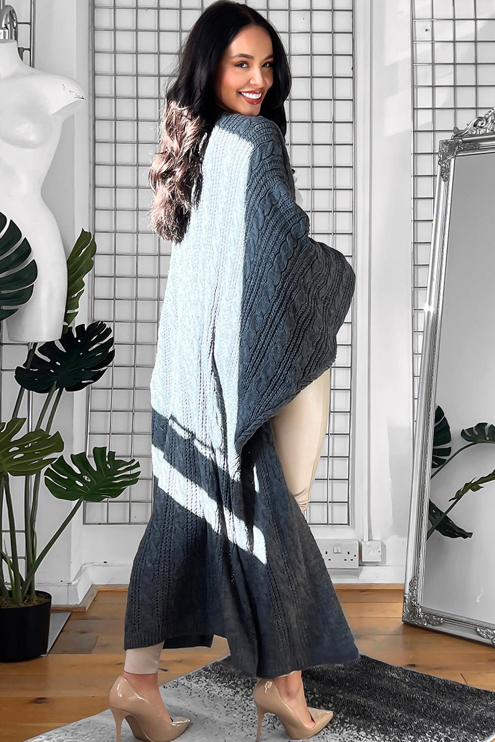 Longline Open Front Knitted Cardigan-SinglePrice