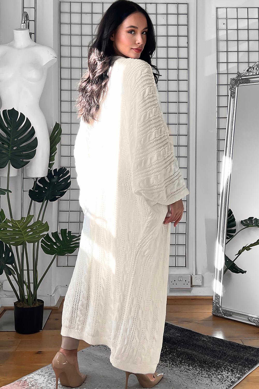 Longline Open Front Knitted Cardigan-SinglePrice