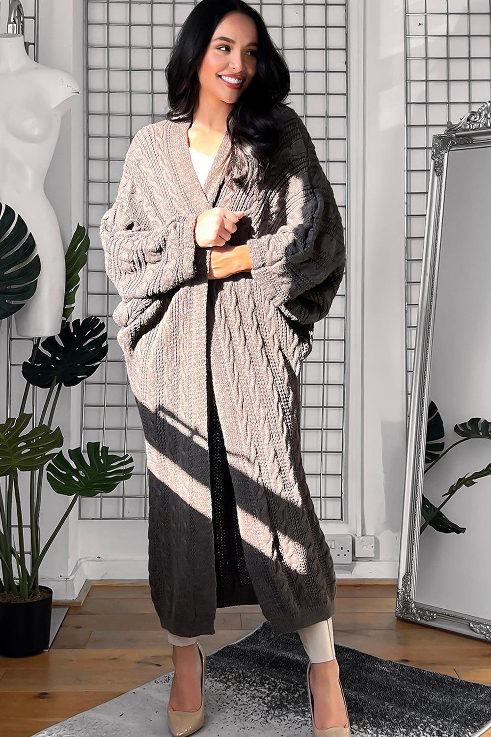 Longline Open Front Knitted Cardigan-SinglePrice