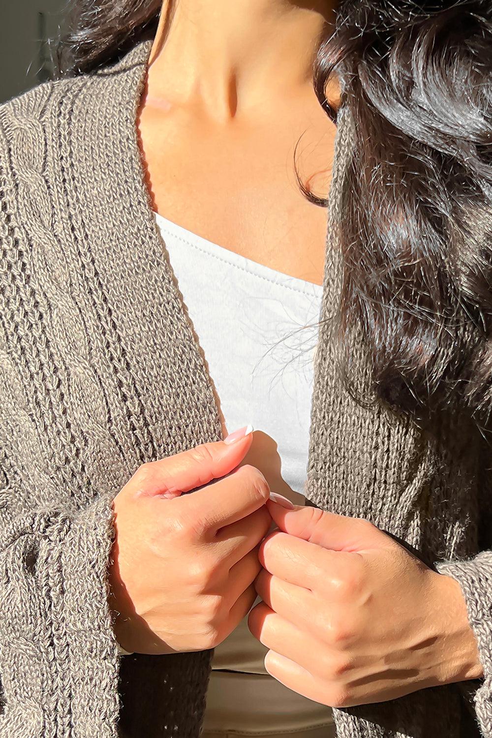 Longline Open Front Knitted Cardigan-SinglePrice