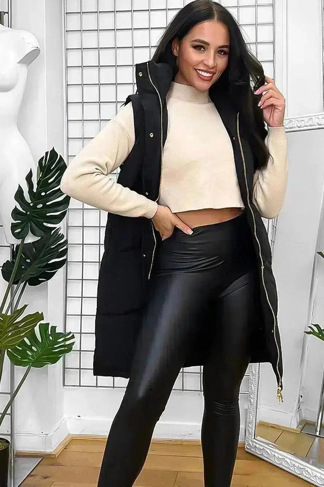 Gold Hardware Panelled Padded Waistcoat-SinglePrice