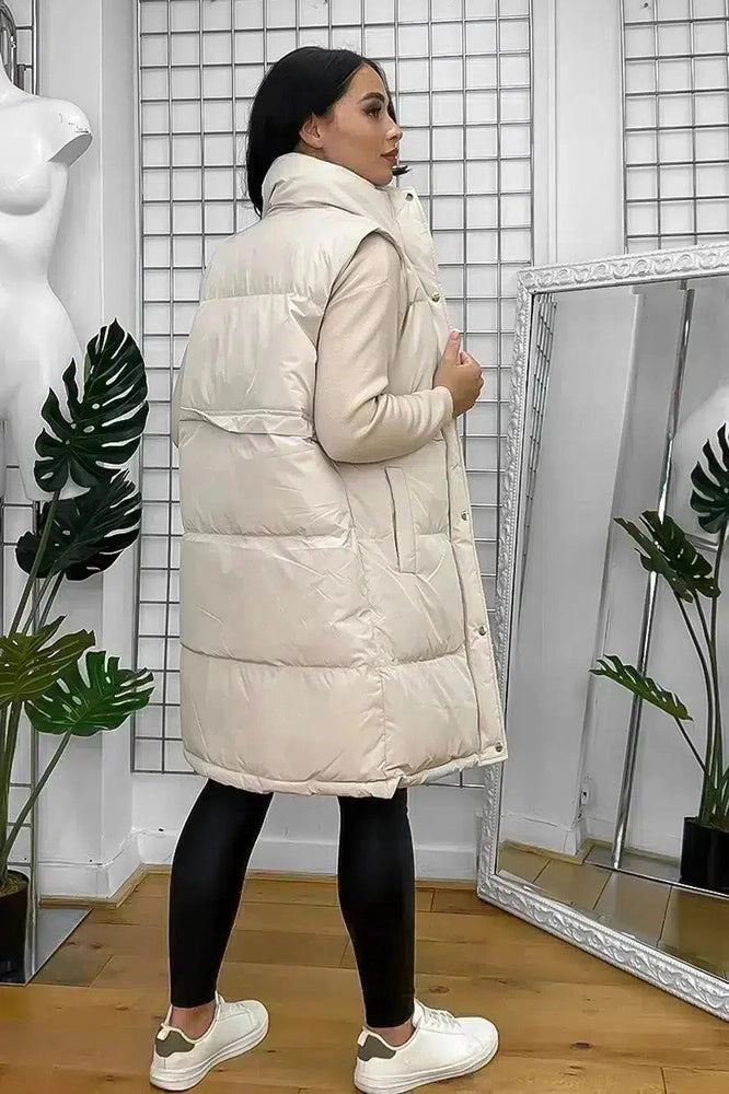 Gold Hardware Panelled Padded Waistcoat-SinglePrice