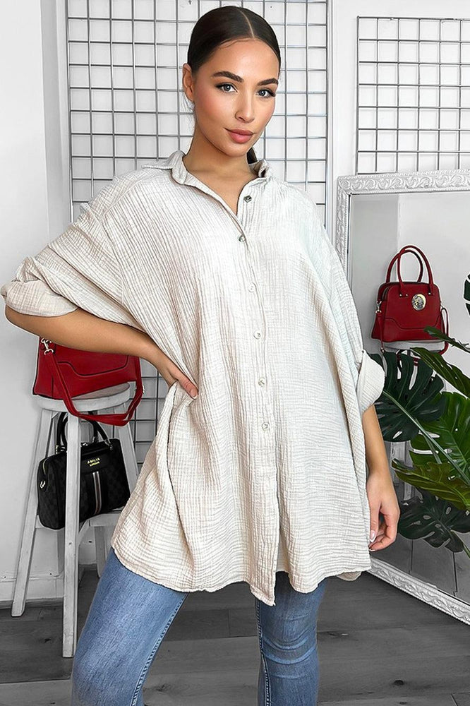Organic Cotton Waffle Texture Shirt-SinglePrice