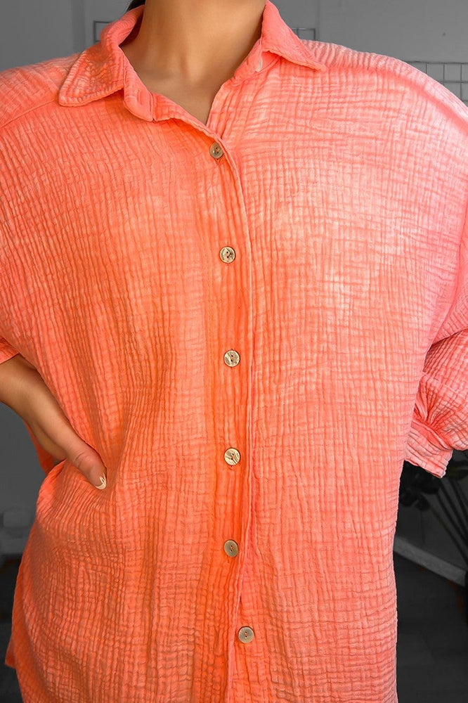 Organic Cotton Waffle Texture Shirt-SinglePrice