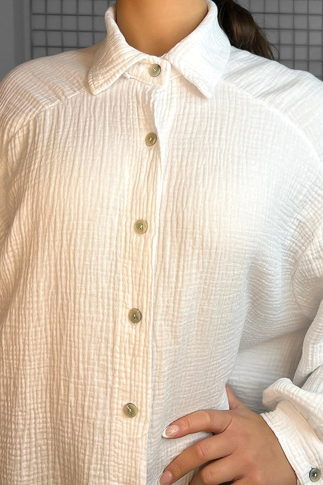 Organic Cotton Waffle Texture Shirt-SinglePrice
