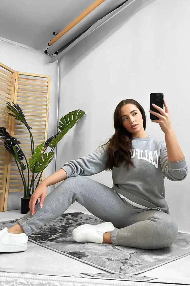 Shirt Hem Zipped Sited Sweatshirt And Trousers Set-SinglePrice