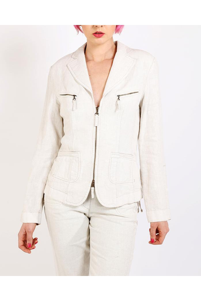 Cream Linen Summer Jacket - SinglePrice