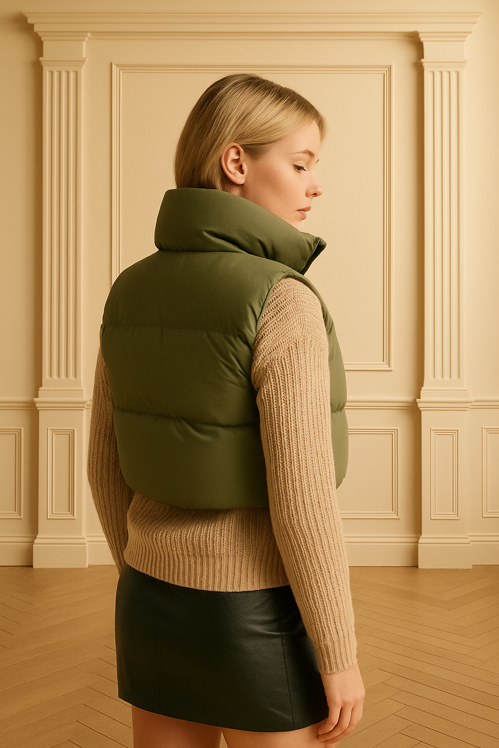 Reversible Cropped Puffer Gilet