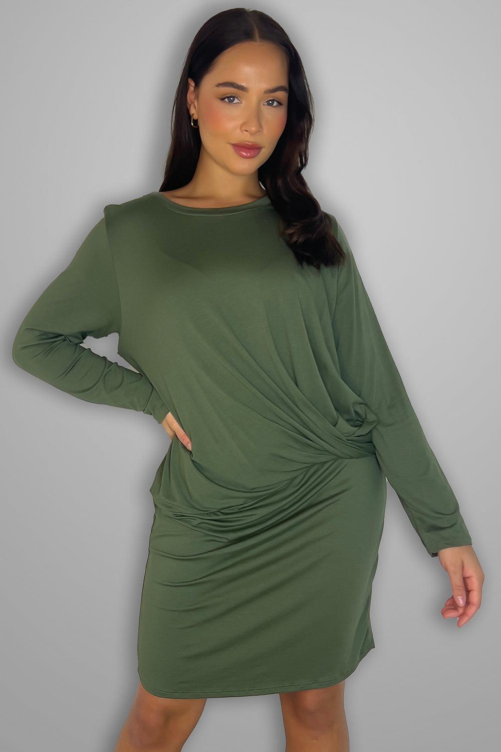 Twisted to Side Lightweight Jersey Dress