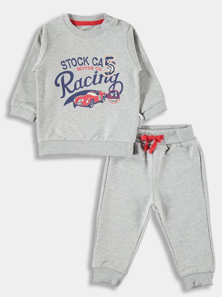 Grey Racing Cars Baby Boy Set-SinglePrice
