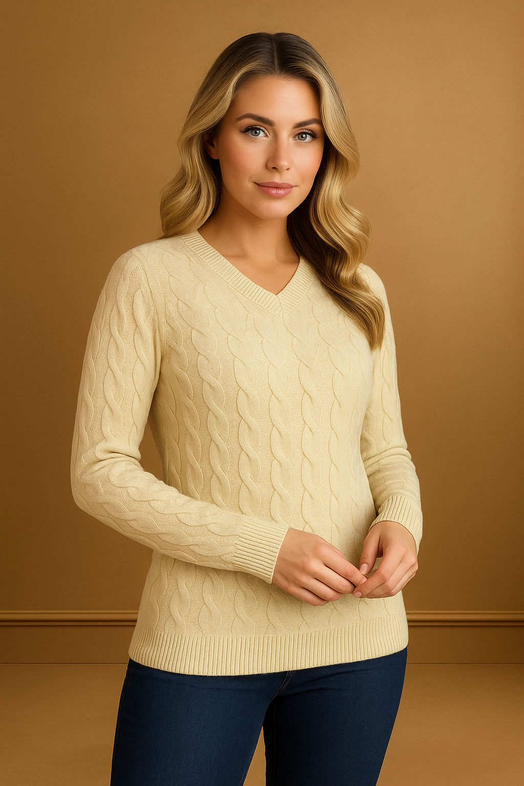 Soft Braid Knit Fisherman Style Pullover