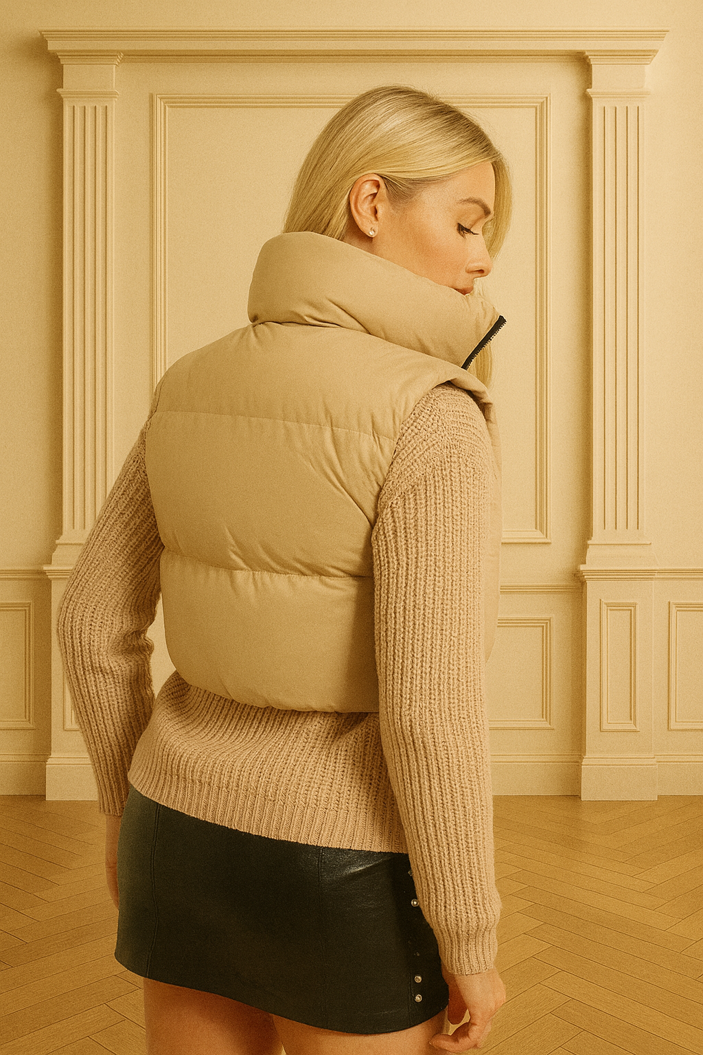 Reversible Cropped Puffer Gilet