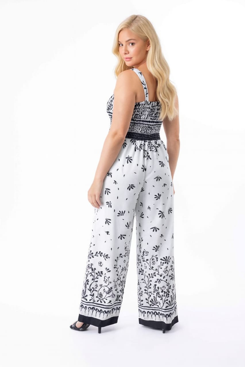 Wholesale Women's Strappy Wide Leg Printed Elegant Summer Jumpsuit (PACK OF 6)