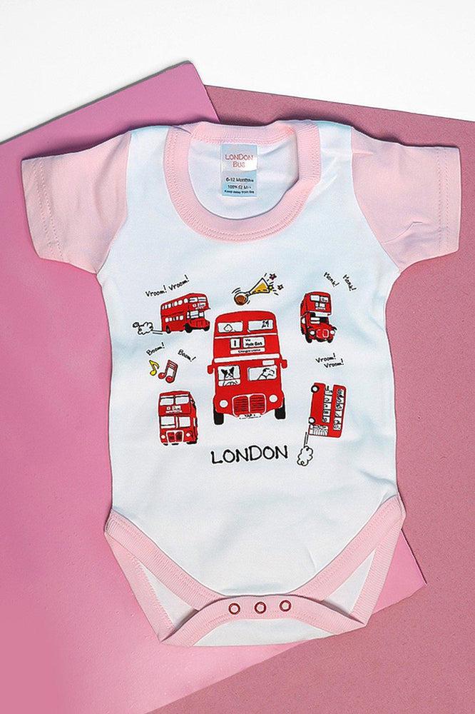 Pink London Bus Baby Girl Romper-SinglePrice