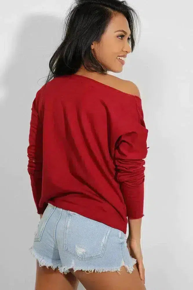 Burgundy London Galaxy Print Cropped Sweatshirt-SinglePrice