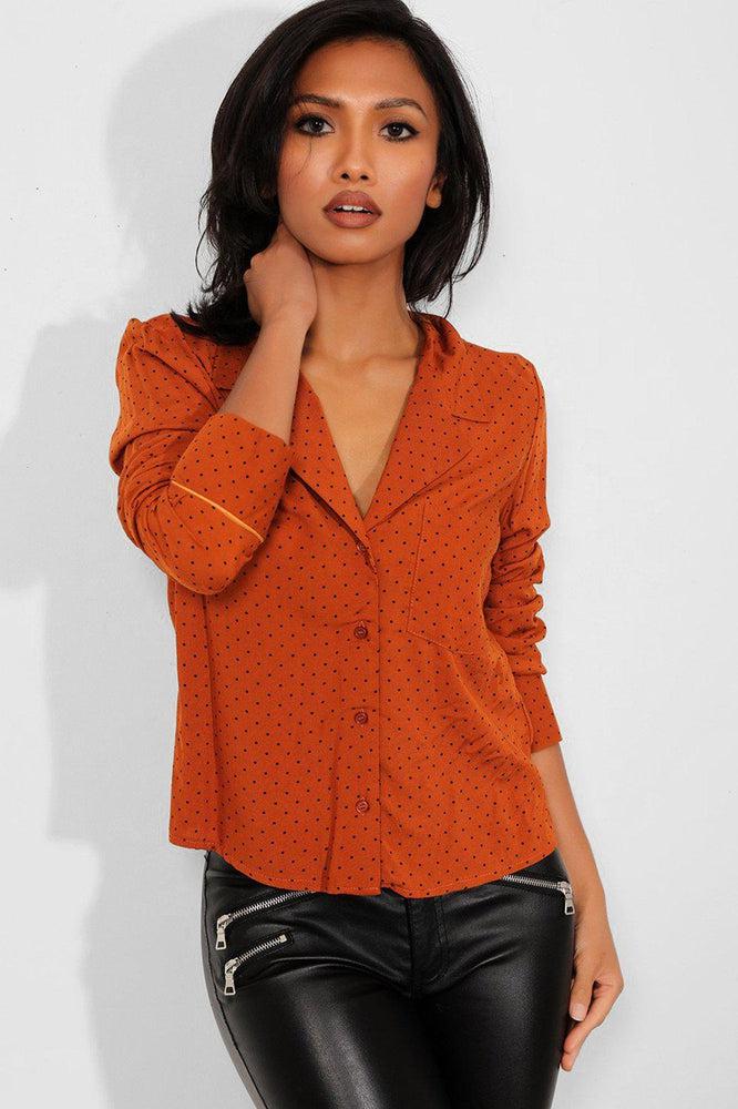 Brown Polka Dot Lightweight Blazer-SinglePrice