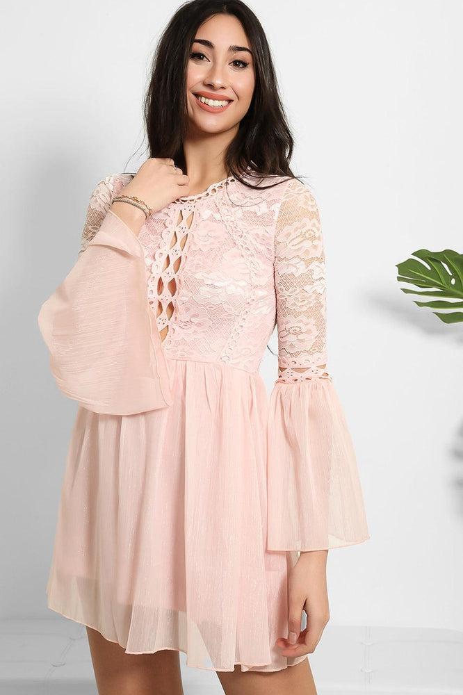 Lace And Shimmer Chiffon Dress-SinglePrice