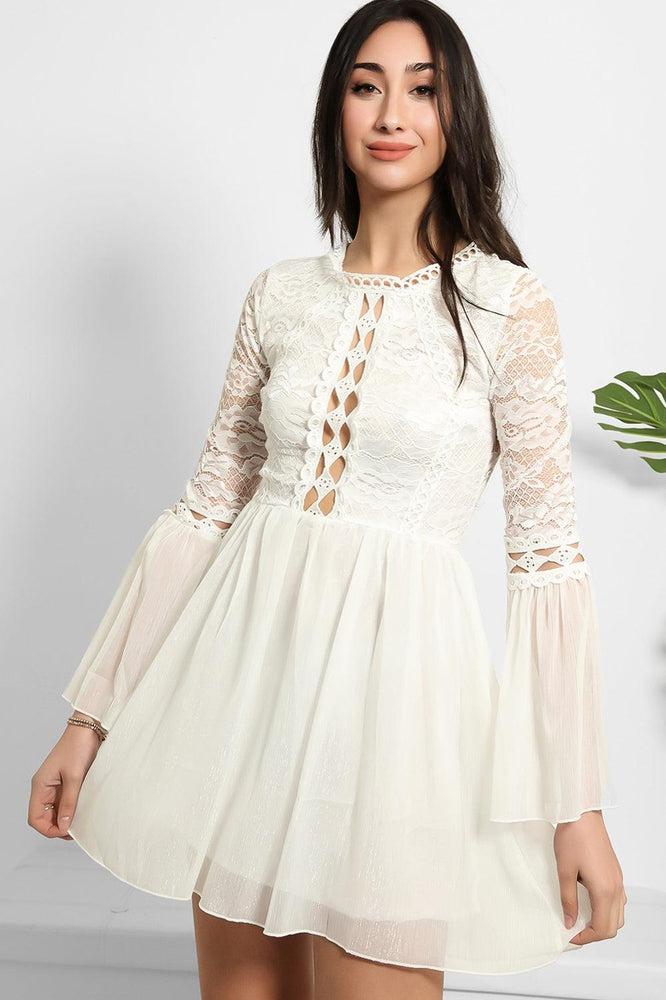 Lace And Shimmer Chiffon Dress-SinglePrice