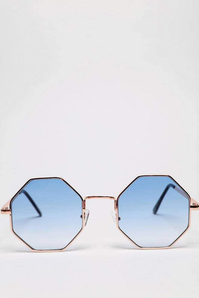 Hexagon Gold Frame Sunglasses-SinglePrice