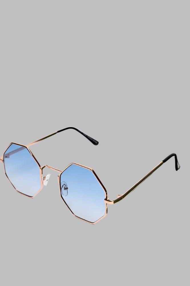 Hexagon Gold Frame Sunglasses-SinglePrice