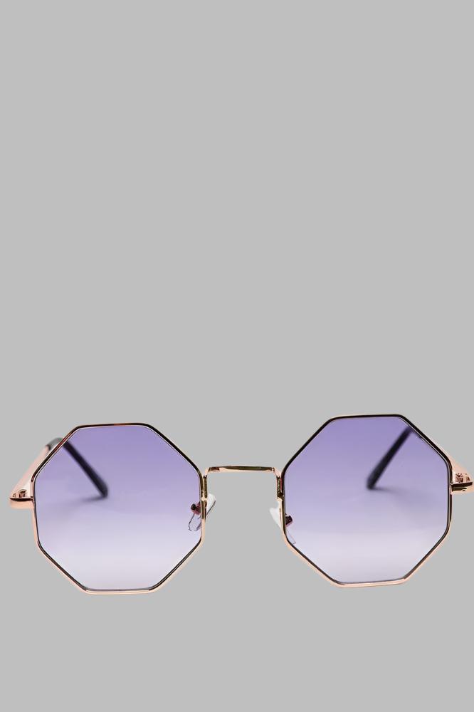 Hexagon Gold Frame Sunglasses-SinglePrice