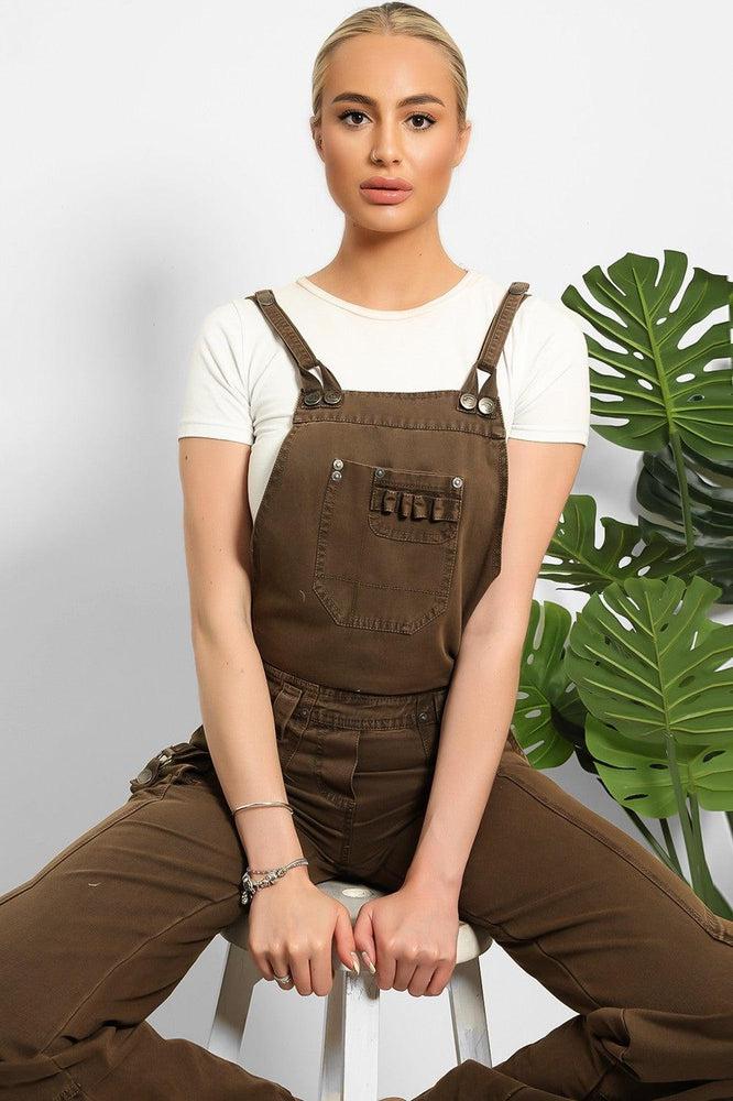 Heavy Duty Denim Utility Pockets Dungarees-SinglePrice