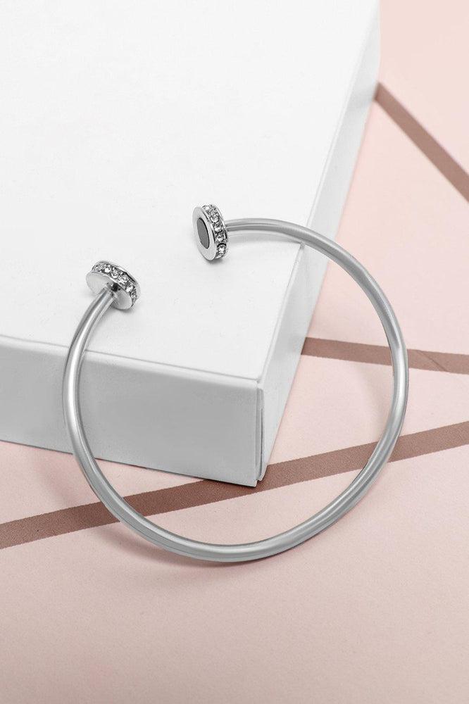 Silver Pave Encrusted Cuff Bracelet-SinglePrice