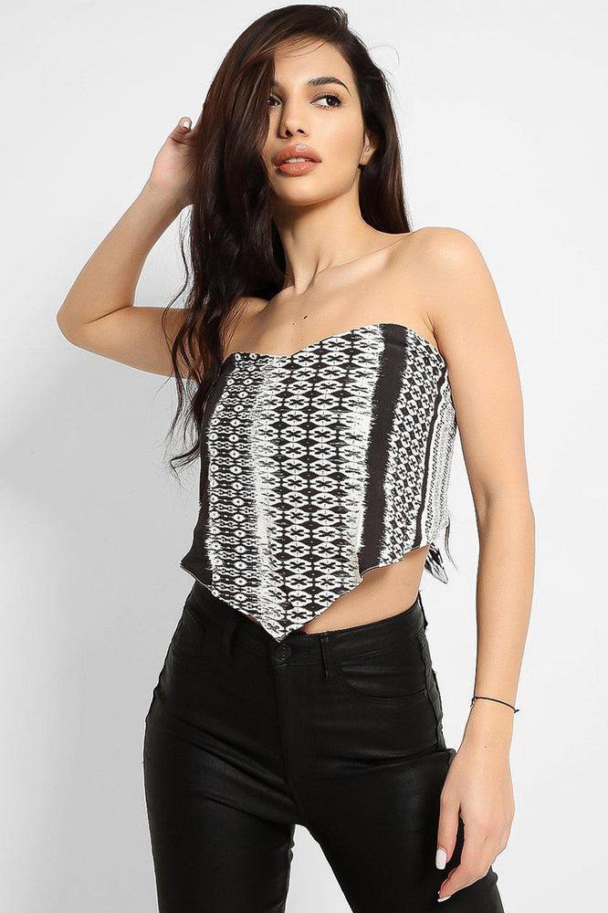 Monochrome Bandeau Scarf Top-SinglePrice