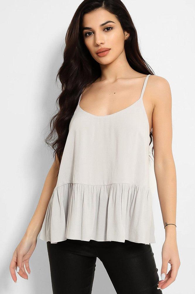 Light Grey Drop Waist Strappy Top-SinglePrice