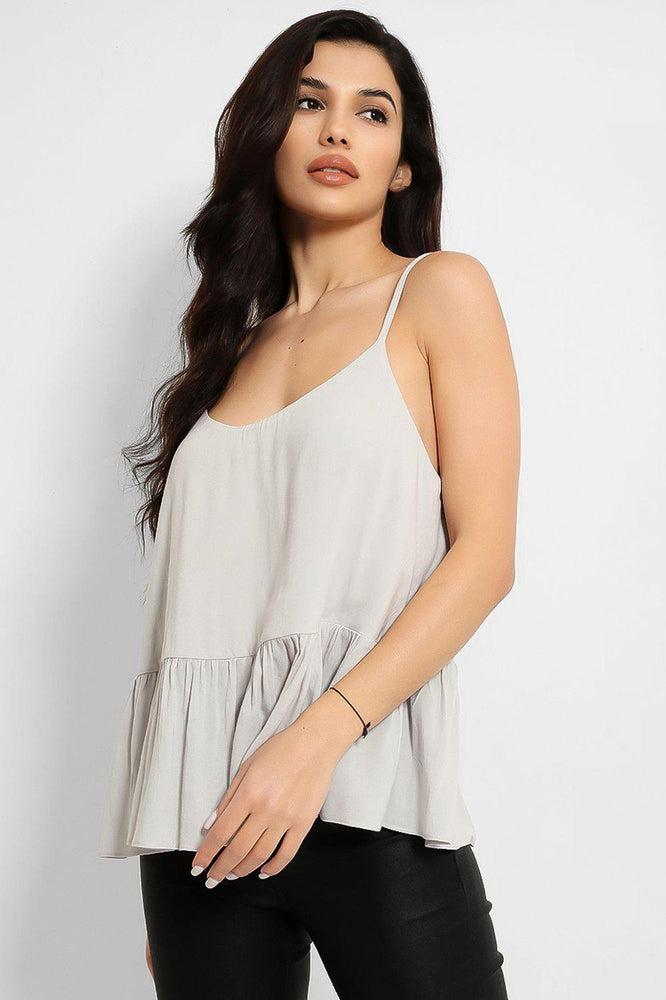 Light Grey Drop Waist Strappy Top-SinglePrice