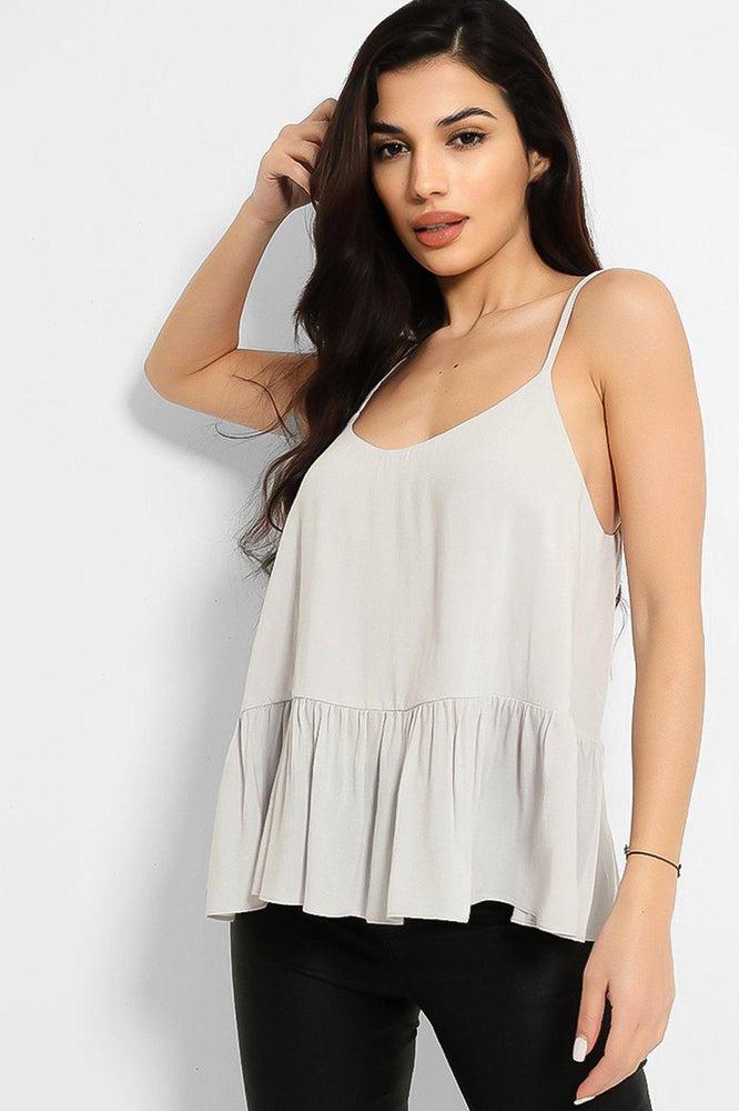 Light Grey Drop Waist Strappy Top-SinglePrice