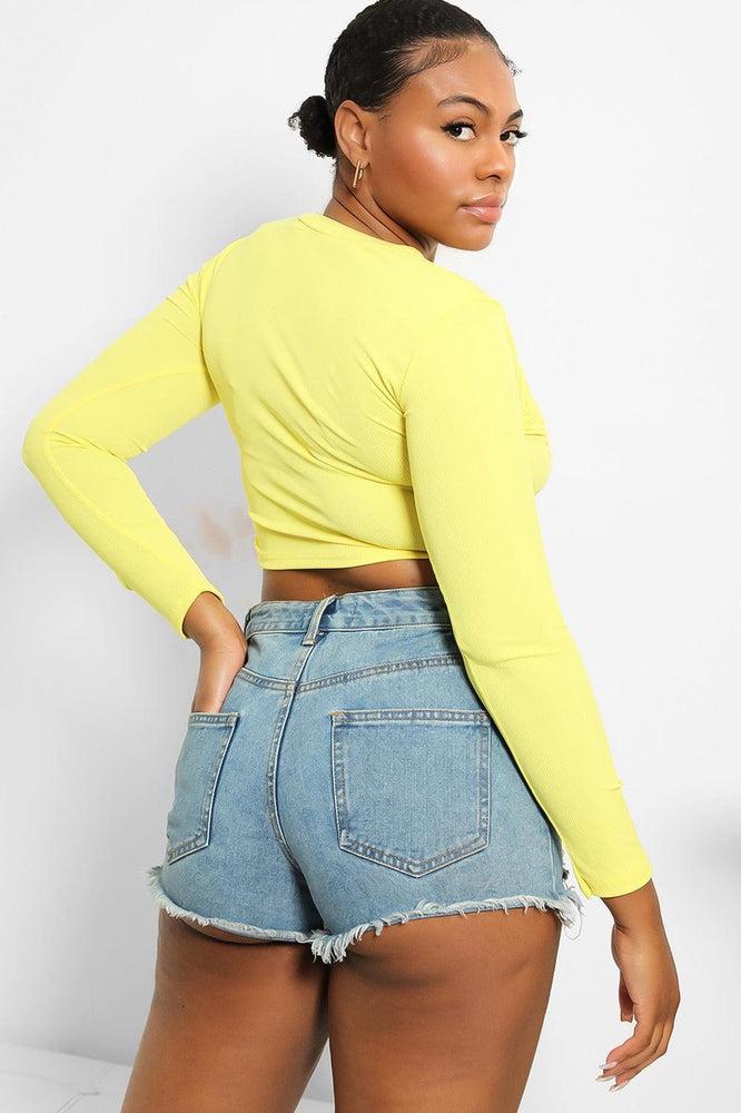 Asymmetric Drawstring Cropped Top-SinglePrice