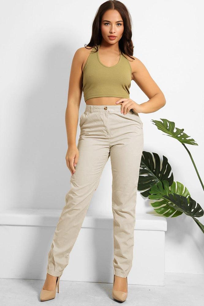 Organic Crinkled Cotton Slacks Trousers-SinglePrice