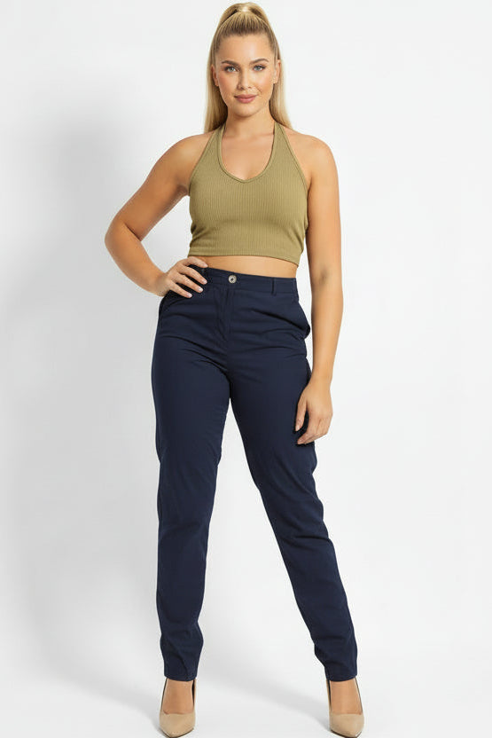 Organic Crinkled Cotton Slacks Trousers-SinglePrice