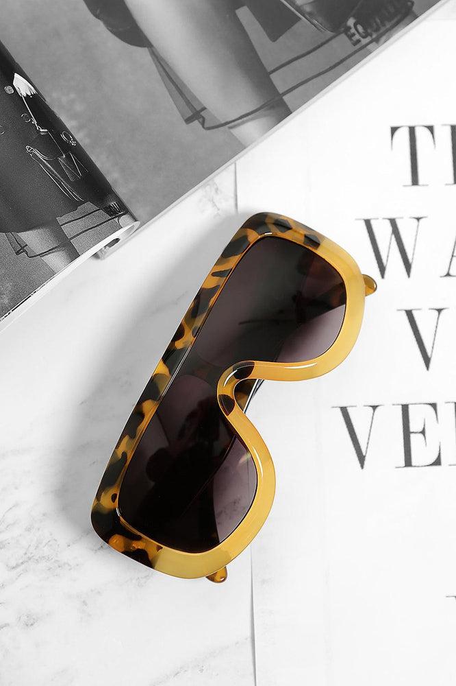 Large Straight Top Leopard Print Sunglasses-SinglePrice