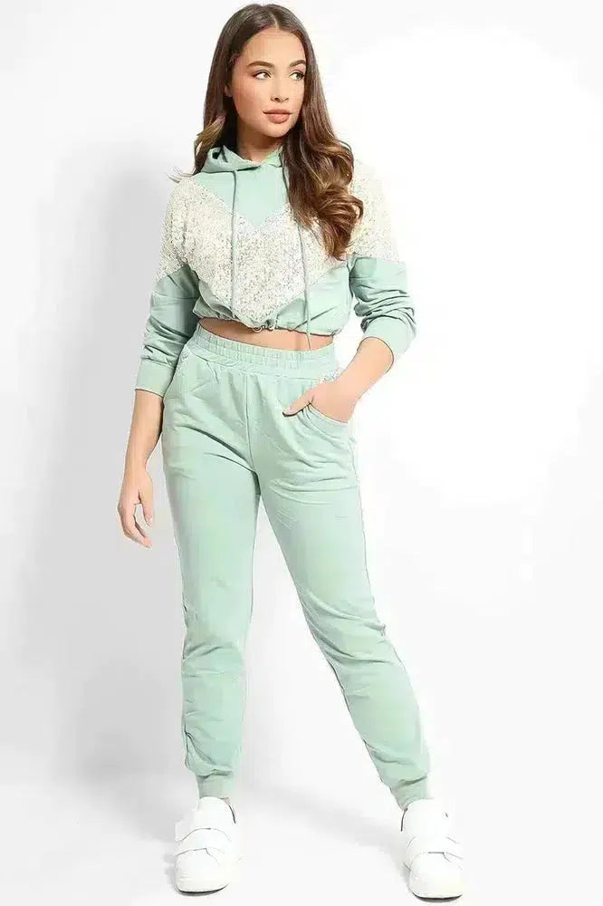 Mint green hot sale cropped hoodie