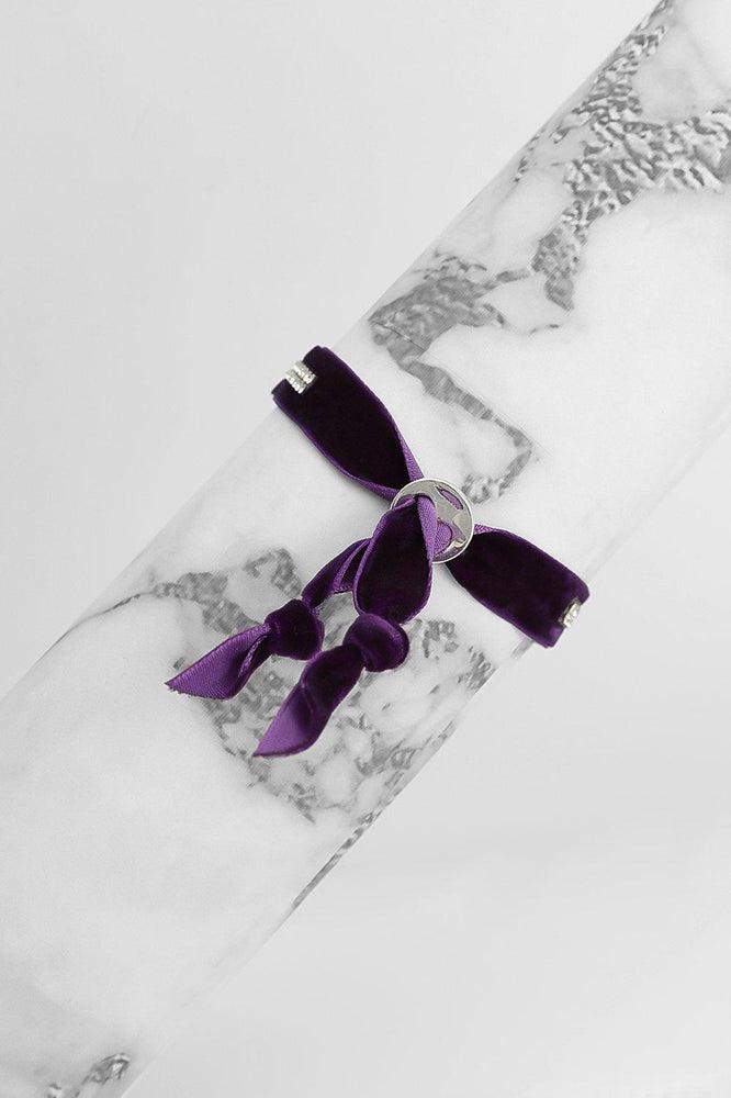 Purple Thin Crystal Stripe Velvet Bracelet-SinglePrice