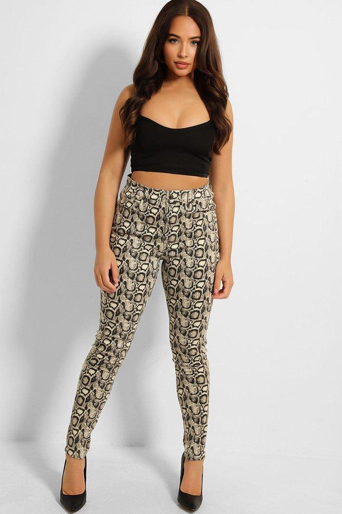 Snake Print Stretchy Jeans-SinglePrice