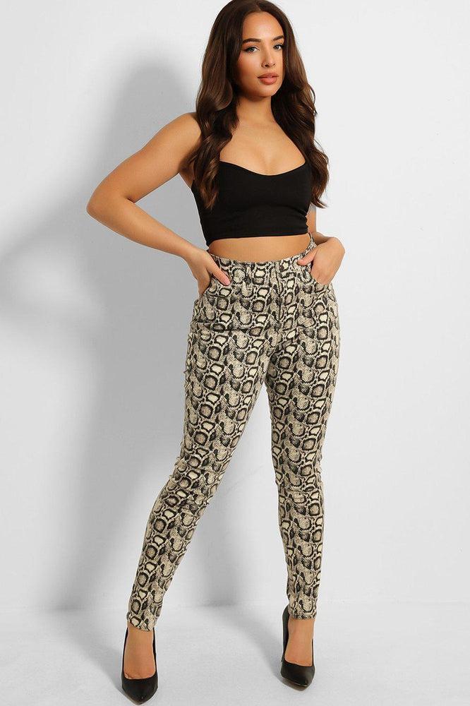 Snake Print Stretchy Jeans-SinglePrice