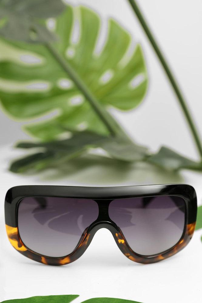 Large Straight Top Leopard Print Sunglasses-SinglePrice