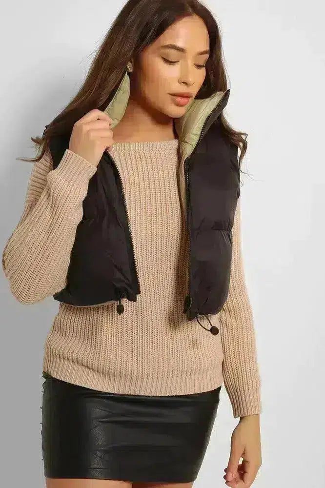 Reversible Cropped Puffer Gilet-SinglePrice